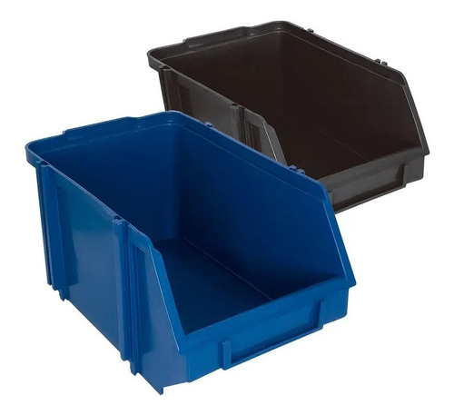 Caixa Bin Organizadora Plástica Nº6 Azul  - Caixa Com 40pçs