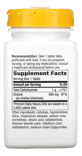 Choline 500 Milligrams 100 - Pastillas Nature's Way Nwy546