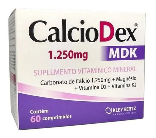 Suplemento em cápsula Kley Hertz  Suplemento Calciodex vitaminas Calciodex sabor  without flavor em caixa de 0mL 60 un