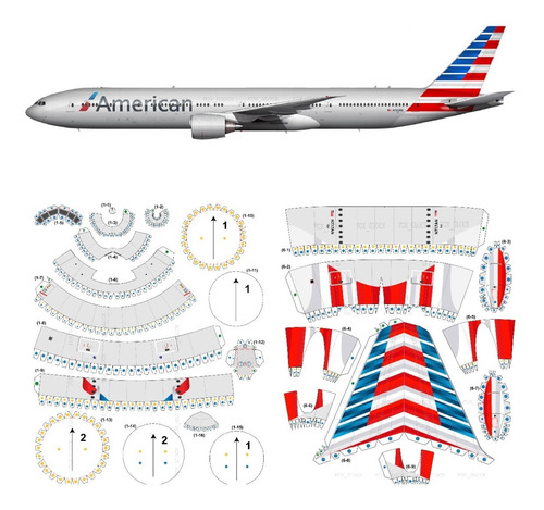 777 300 Er American Airlines Papercraft