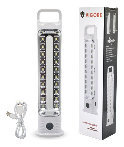 Luz De Emergencia Recargable Led Luces De Emergencia - Otec Color Blanco