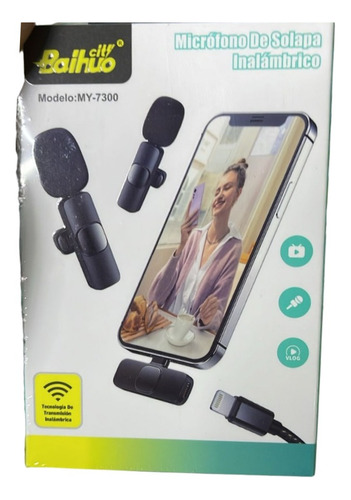 Micrófono Inalámbrico Solapa Para iPhone Lightning My-7300