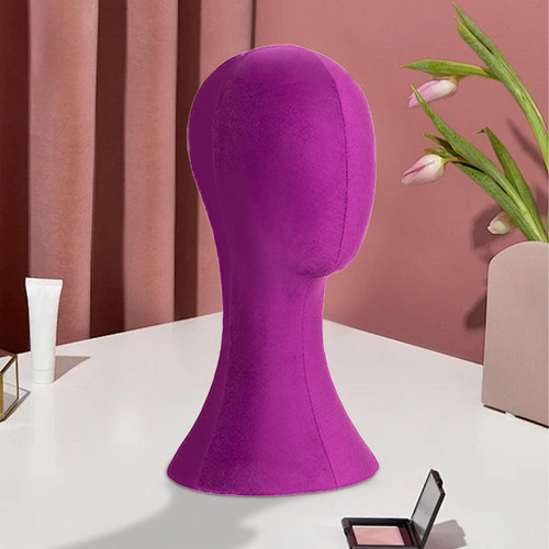 Soporte De Exhibición De Pelucas Modelo De Cabeza Púrpura
