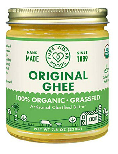 Grassfed Orgánica Ghee 7.8 Oz - Los Alimentos Indios Puros (