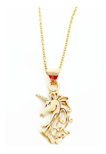 Collar Unicornio Chapa Oro 