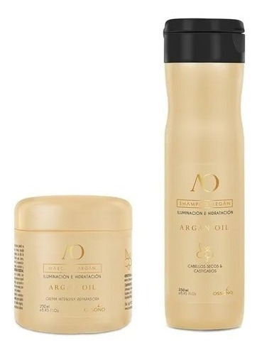 Shampoo Y Mascara Argan Ossono X 250ml Baño De Crema 