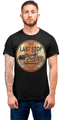 Camiseta De Moto Last Stop Biker Rider Route 66 Harley Vinta