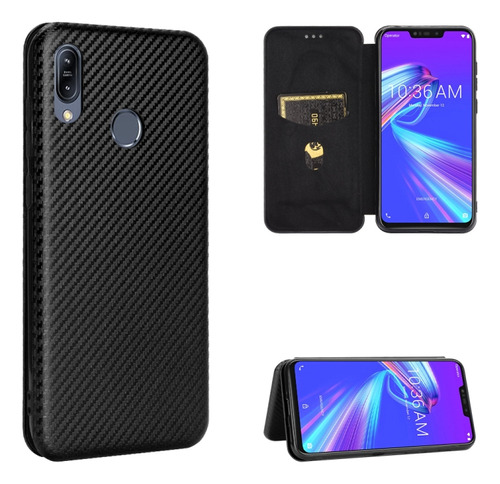 Funda De Piel De Fibra De Carbono Para Asus Zenfone Max (m2)