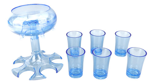 Dispensador De 6 Tragos De Vino Azul De Forma Multifuncional