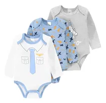 Comprar Pañaleros Set 3 Piezas Algodón Manga Larga Bebés Niño Niña