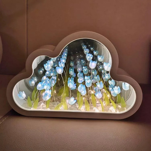 Luz De Noche Para Dormitorio Con Espejo De Tulipán En Forma
