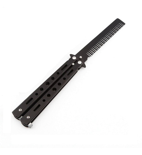 Canivete Butterfly Pente Sem Fio Inox Para Treinos Cor Preto