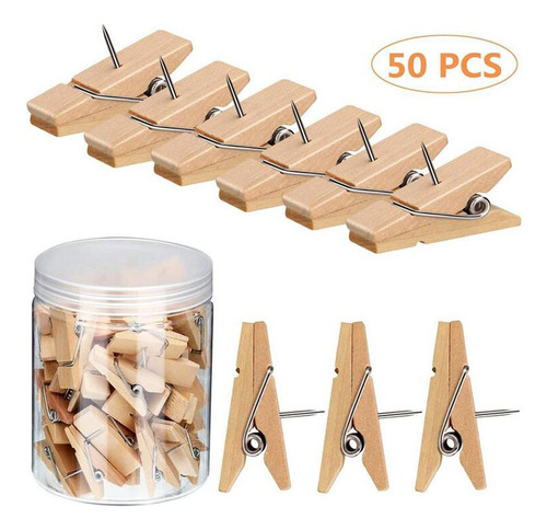 Clips De Madera Para Manualidades De Papel Para 50 Pcs