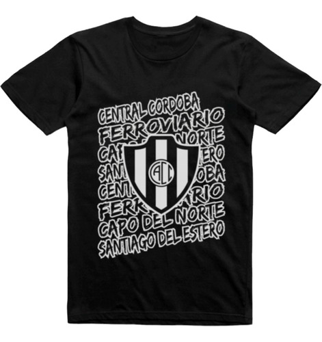 Remera Infantil Puro Algodon Negra Central Cordoba Santiago