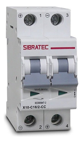 Disjuntor Din Bipolar Cc Sistema Fotovoltaico 800vcc 16a