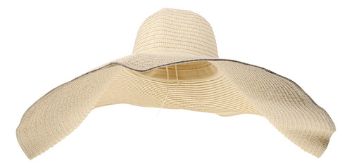 Sombrero De Paja De Playa, Sombrero De Paja Grande Con Ala A
