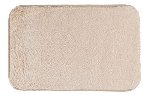Tapete Porta Antiderrapante Pele De Coelho Felpudo Macio 60cm X 40cm Palha