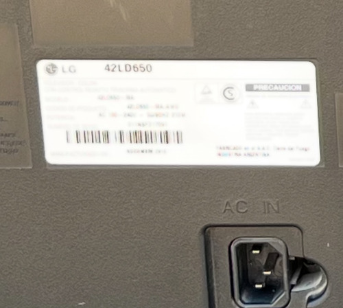 Tv Lcd Lg 42 No Enciende!!! Para Reparar!!!