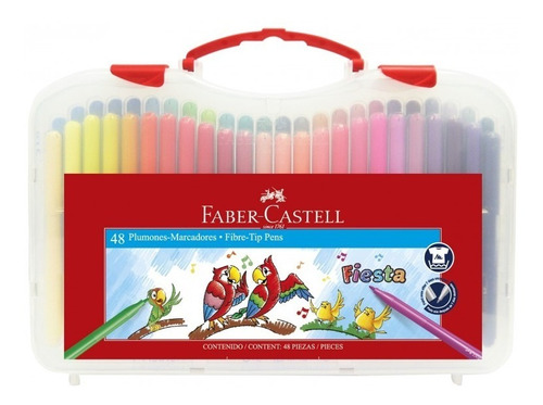 Faber Castell - 48 Marcadores Finos - Fiesta - En Valija