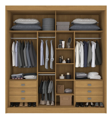 Guarda Roupa Casal 2 Portas 6 Gavetas 100% Mdf Coliseu