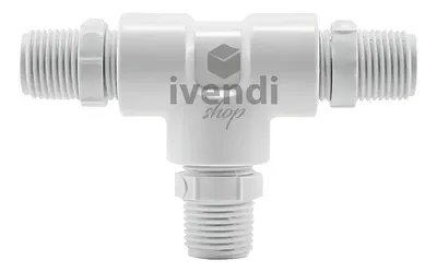 Kit Adaptador Conector Tee Ivendi Torneira Monocomando Universal P/ Agua Fria Cor Branco