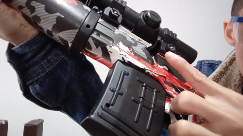Arma Gel Grafite Awm Mira Sniper Automatica Svd Free Fire