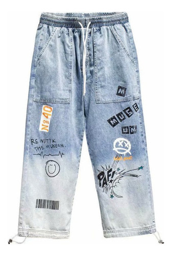 Pantalones Cargo De Mezclilla Hip Hop For Hombre