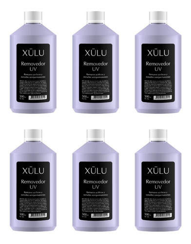 Imagen 1 de 5 de Pack X6 Removedor De Esmalte Semipermanente Xúlu 500cc Z595