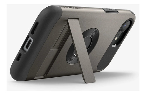 Funda Iphone 16e Spigen Slim Armor Magnetica Ultra Reforzada Plateado Gunmetal