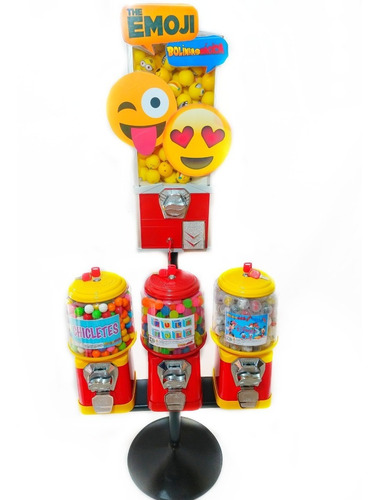 Kit 4 Máquinas De Bolinhas Pula Pula + Pedestal J Vending Machine