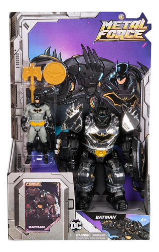 Dc Comics, Boneco Batman 10cm Com Armadura Metal Force