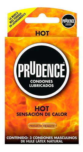 Prudence Hot Sensación De Calor 3 Condones Lubricados