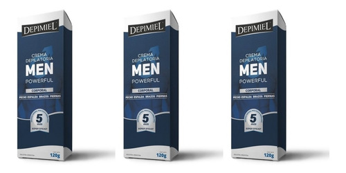 Kit X3 Crema Depilatoria Hombre Depimiel Cuerpo X120grs