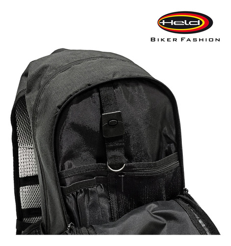 Mochila Moto Touring Held To Go 12 Lts Pvc Color Negro/Gris Diseño de la tela Liso