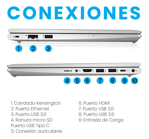 Laptop Hp Probook Core I7 11th 16gb Ram 1tb Ssd + Funda Plateado (Reacondicionado)