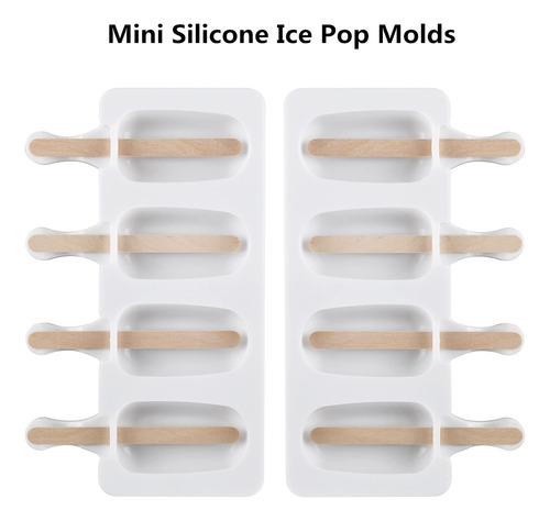 2 Mold Para Paleta Tapa 4 Cavidad Silicona Helado Tarta 50