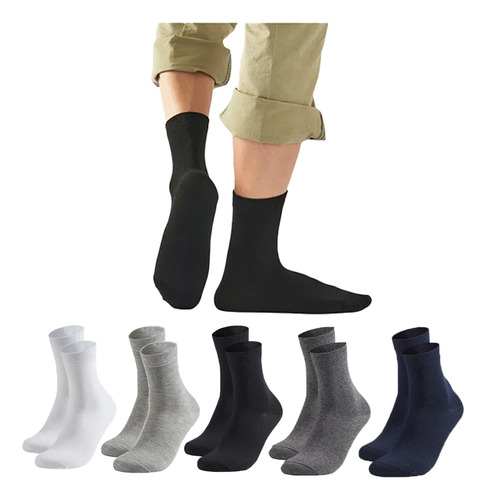 Calcetines Para Hombre Calcetas De Caballero Algodón 5 Pares