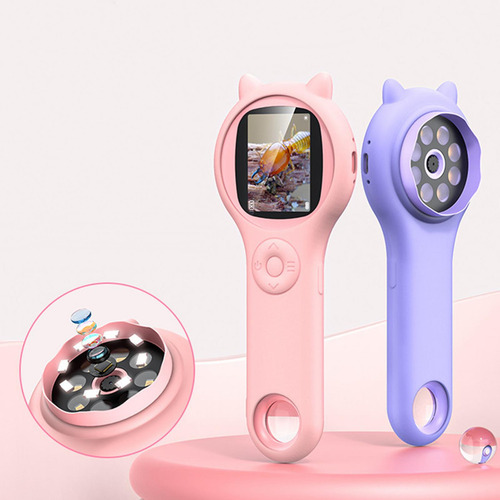 Lupa Electrónica Portátil Para Niños, Juguete Rosa