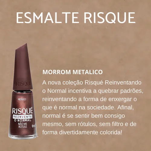 Esmalte Risque No Me Etiquetes Nueva Colección Reinvente Lo Normal Color Marrón Metálico