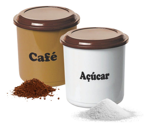 Conjunto 2 Potes Açúcar E Café 2 Litros Para Cozinha
