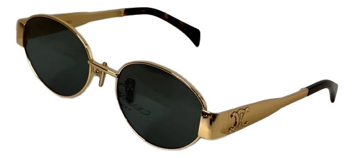 Gafas Celine Tendencia Moda Oval Celine Negro Dorado Dorado