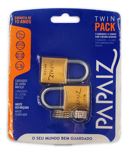 Kit Papaiz 2 Candados Misma Llave 30 Mm