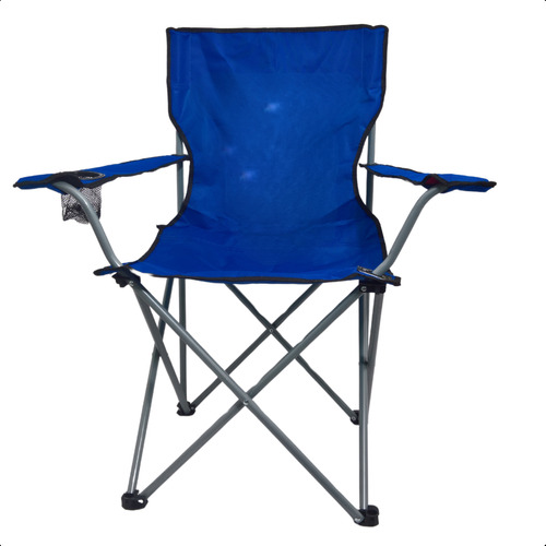 Cadeira Dobrável Neoblue Confort Premium Azul P/ Camping, Praia, Pesca - Porta-copos No Apoio De Braço, Aço Anti-ferrugem, Oxford 600d - Bolsa Incluída, Suporta 120kg