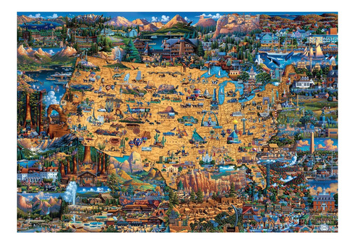 Buffalo Games - Dowdle - Mapa De Parques Nacionales - Rompec