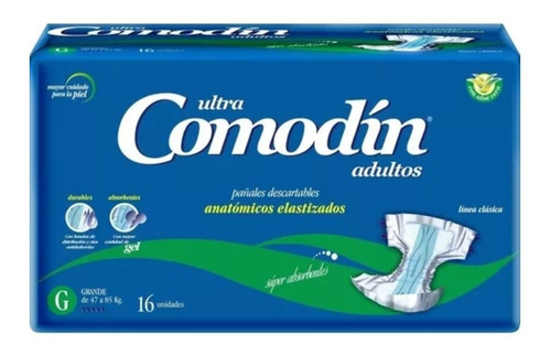 Pañales Adultos Comodín Ultra Anatómico Grande X 16 Unidades