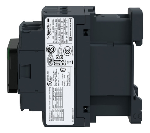 Contactor De Fza. 18a/32a 3p Bob. 220vac 1na+1nc Lc1d18m7