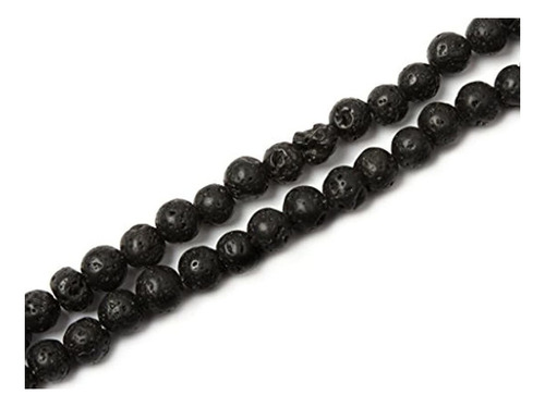 Perlas Ronda Negro Lava Rock Gemstone