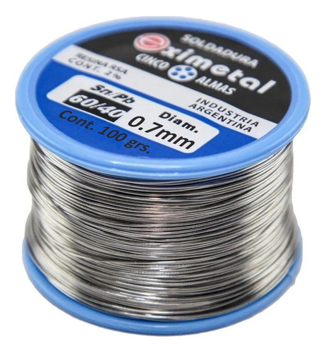 Estaño Eximetal 0,7mm 60/40 100grs. Para Electronica Smd