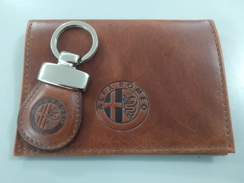 Imagem 7 de 10 de Chaveiro + Porta Documento Couro Legítimo Alfa Romeo
