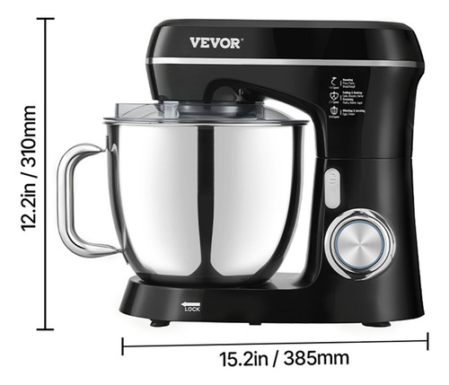 Vevor Batidora De Pie Batidora De Masa Eléctrica De 450 W